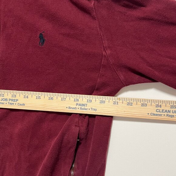 Polo Ralph Lauren Hoodie Full Zip Nylon Hoodie Maroon Men's size Medium - Picture 2 of 7